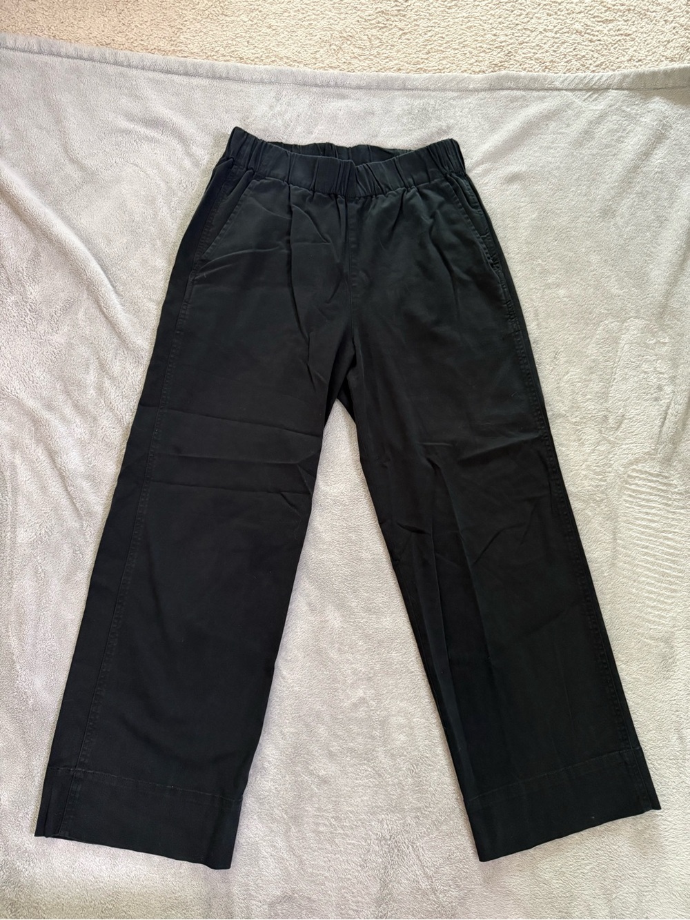 J. Crew Black Elastic-Waist Chinos